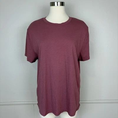 Athleta Organic Daily Relaxed Tee Size L Organic Cotton Crewneck Tawny Rose - Image 1 of 4