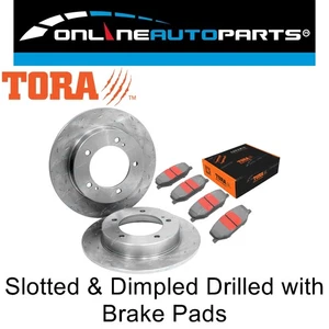 2 Front Slotted + Drilled Disc Rotors + Brake Pads Sierra 1983-1999 SJ410 SJ413 - Picture 1 of 3