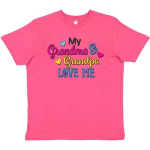 Inktastic My Grandma And Grandpa Love Me With Hearts Youth T-Shirt Cute Tee Kids - Picture 1 of 2