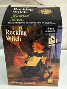 Gemmy 1991 Halloween Rocking Witch Animated Cackling Glow Eyes Sound Activated - Picture 1 of 18