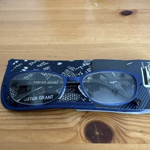 Foster Grant Lesebrille +1,25 dunkelblau ovales Gestell mit Etui leicht - Bild 1 von 6