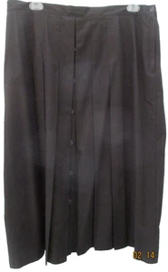 Women's Plus Size 38 Worthington Black Skirt Front Pleats & Buttons Vintage - Picture 1 of 8