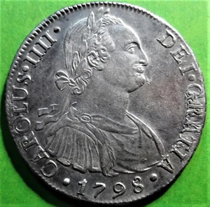CARLOS IV, 8 Reales, 1798, LIMA -IJ, A.C.-916, Ag. - Imagen 1 de 2