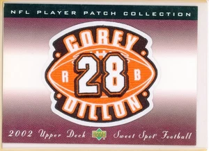 2002 UD SWEET SPOT NFL PLAYER PATCH COLLECTION JUMBO COREY DILLON 7" x 5" - Picture 1 of 2