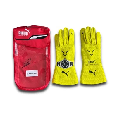 Lewis Hamilton 2024 F1 Race Worn Gloves W/ Signed Bag - Image 1 of 4