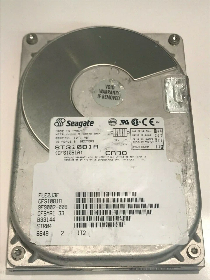 SEAGATE ST31081A CFS1081A 1GB IDE HARD DRIVE 9F9002-008 B33144       aa5hc3 - Image 1 of 2