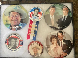 Vintage rare Ronald Reagan large Presidential campaign BUTTONS 6 - Picture 1 of 4