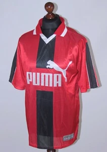 Vintage Puma Soccer mens big logo red black shirt Size M - Picture 1 of 7