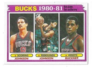 1981-82 TOPPS TEAM LEADERS JOHNSON JOHNSON BUCKNER #56 MILWAUKEE BUCKS VG-EX - Picture 1 of 2