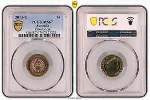 Australia 2013 'C' Mintmark Coronation Two Dollars $2 Coin PCGS MS67 #1221 - Picture 1 of 1