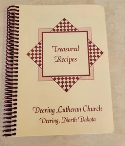 Treasured Recipes Ringbound Cookbook Deering Lutheran Church Deering, North Dak - Picture 1 of 11