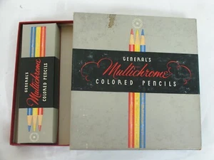 VINTAGE GENERAL'S Multichrome Cadmium 412.5 Yellow 1 Dozen Colored Pencil - Picture 1 of 2