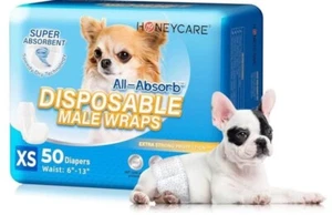 50 Stück Honey Care Born Lucky XS Einweg Tücher für Männer Doggy Windelwickel. - Bild 1 von 2