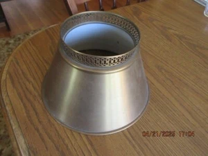 VTG Mid Century Metal Lamp Shade Brass Colored-5.5" top x 10" bottom 6"height - Picture 1 of 7