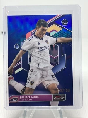2023 Topps Finest MLS Blue Refractor /150 Julian Aude #79 Rookie RC - Image 1 of 2