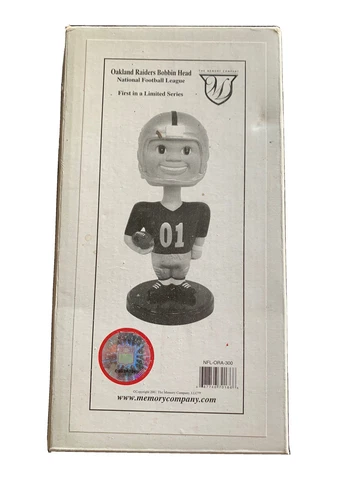 Oakland Raiders Bobblehead NFL Football Wacky Wobblers Memory Company NIB Cover