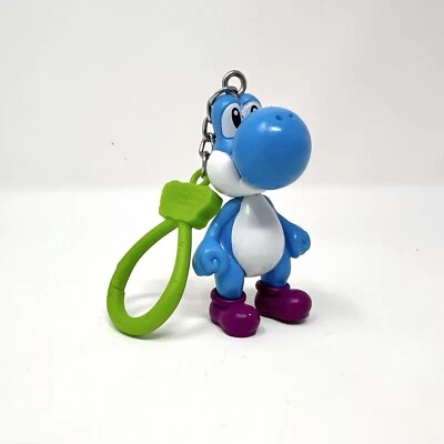 Nintendo Super Mario Mochila Amigos 3" Bolsa Clip Azul Yoshi Colgador Foto 1 de 4