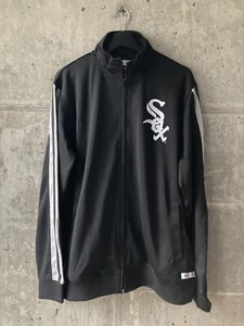 Herren Chicago White Sox durchgehender Reißverschluss sportliches Sweatshirt Größe Large schwarz - Bild 1 von 7