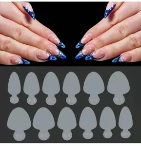 60 PZ Adesivi Silicone French Manicure per Stampo Unghie,Stampo Doppio Unghie - Foto 1 di 2