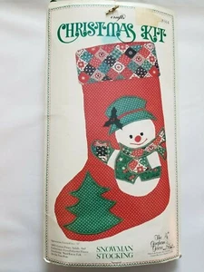The Gingham Goose "Snowman Stocking" Sewing Applique Kit Size 16" - Picture 1 of 2