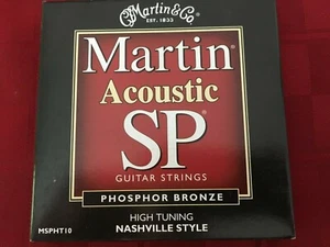 MARTIN MSPHT10 HIGH TUNING NASHVILLE STYLE GUITAR STRINGS 92/8 PHOSPHOR BRONZE - Picture 1 of 3