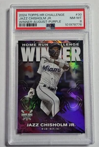 2024 Topps HR Challenge #30 Jazz Chisolm Jr August #d 852/971 Graded PSA 8 NmMt - Picture 1 of 2