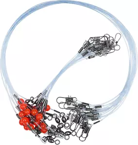 Fishing Leaders Saltwater Fishing Rigs Fishing Wire Leaders with Swivels Snaps H - Picture 1 of 12