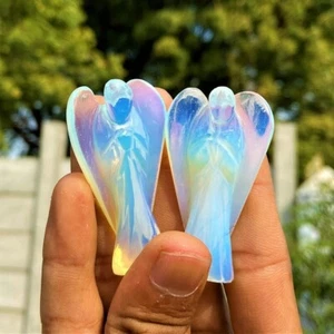 2" Natural Opal Hand Carved Angel Sculpture Home Garden Room Decor Crystal Gift - Picture 1 of 8