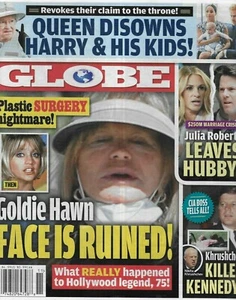 Globe Magazine Goldie Hawn Prince Harry Meghan Markle Tiger Woods JFK 2021 . - Imagen 1 de 6