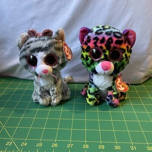 TY BEANIE BOOS KIKI Silk BEANIE BOOS KIKI, LETTI 6"" PELUCHE LOTTO DI 2 - Foto 1 di 16