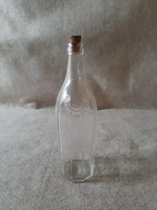 Vintage Clear Glass Corked Cider Vinegar Bottle WAYNE Produce Greenpoint Long Is - Picture 1 of 12