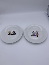 Zak! Designs Snoopy Charlie Brown Lucy 7 1/2 Plates Christmas Holiday Lot of 2 