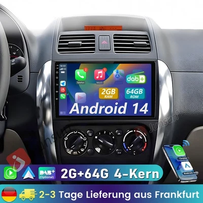 64G CarPlay Android 14 Für Suzuki SX4 Fiat Sedici 2006-13 Autoradio GPS SWC DAB - Bild 1 von 4