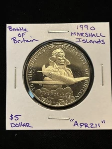 1990 Marshall Islands $5 Heroes Of Battle Of Britain “apr211” Commemorative - Picture 1 of 24