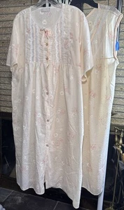 Danni New York 60er/70er Jahre Nachtkleid & Hausmantel Vintage rosa geblümt Gr. 24 W - Bild 1 von 5