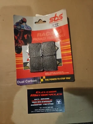Pastillas de freno delanteras SBS 762DC doble carbono Aprilia Benelli Bimota Derbi Ducati Husqv Foto 1 de 2