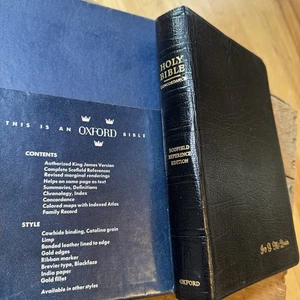 1945 Scofield Reference Bible, KJV Genuine Cowhide Leather, w/ Box Oxford 178x - Foto 1 di 16