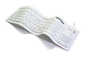 “Flex Touch” Full-Size Flexible Silicone Washable Keyboard with Touchpad and ... - Picture 1 of 6