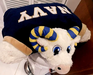 US Navy großes 18 Zoll Maskottchen Bill the Goat Kissen Haustier mit Etikett, neu ohne Etikett - Bild 1 von 3