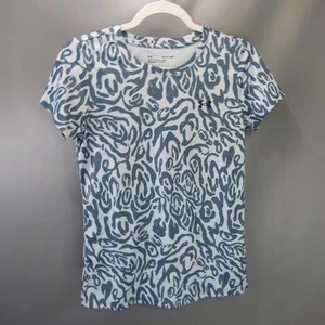 Camiseta deportiva Under Armour HeatGear ropa deportiva top estampado azul para mujer XS - Imagen 1 de 7
