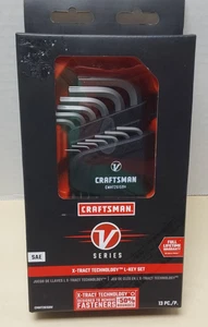 Craftsman V Series 13 pc SAE L-Handle Ball End Hex Key Set CMMT26159V - NEW - Picture 1 of 8