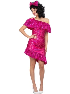 Smiffys Mujer Años 80 Rosa Brillante Vestido de Cóctel Disfraz Disfraz (Pack de 1) Mediano Foto 1 de 4