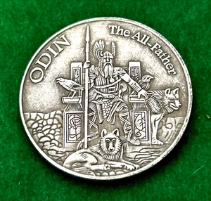 Golf Ball Marker Metal-Brand New Lucky Grim Odin The All-Father 1.5" Diameter - Picture 1 of 2