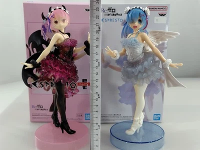 Re:ZERO Ram & Rem figuras ángel y demonio con bragas rosa y blanco sexy lindo Foto 1 de 4