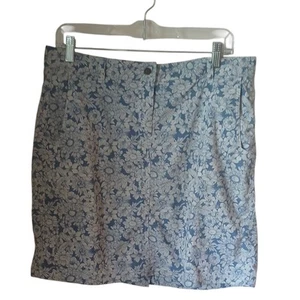 Sahalie Blue Floral Active Skort With Pockets and Back Slit Size 12 - Picture 1 of 14