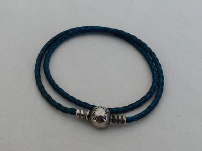 Pulsera Doble Estate Plata Esterlina Pandora Cuero Verde JS-24 Foto 1 de 4