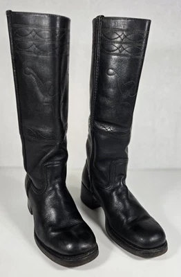 Botas de equitación occidentales Frye Campus 77060 para mujer 9 M de cuero negro hechas en EE. UU. Foto 1 de 4
