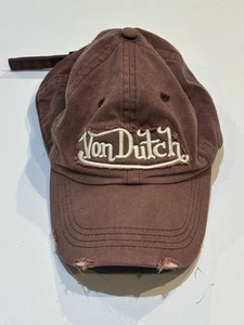 Von Dutch Distressed Embroidery Patch Dad Cap - Picture 1 of 8