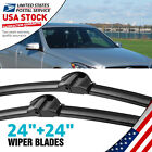 1 Pair 24''+24'' Side Lock Wiper Rain Blades Set For Benz 2008-2013 E250 2014