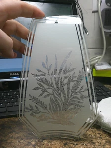 Vintage Ok Lighting 24" Touch Lamp Replacement Glass Panel white Flowers - Picture 1 of 1